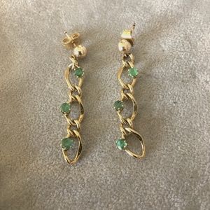 Emerald and 'Gold-Filled' Earrings